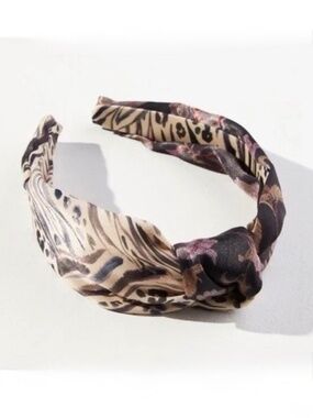 Kachel x Anthropologie Knotted Animal Print Headband NWT